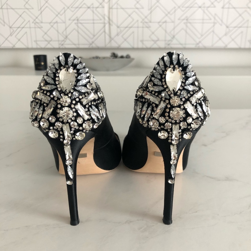 Badgley Mischaka Gorgeous Embelished Satin Pumps